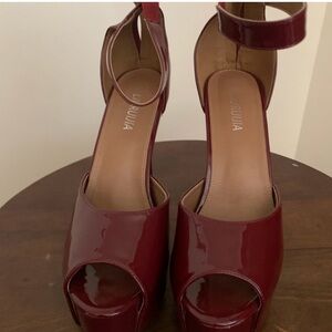 Burgundy Platform Heels